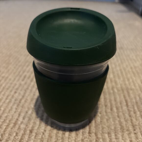 Barbour Glass Coffee Cup Green With Lid - Picture 4 of 7